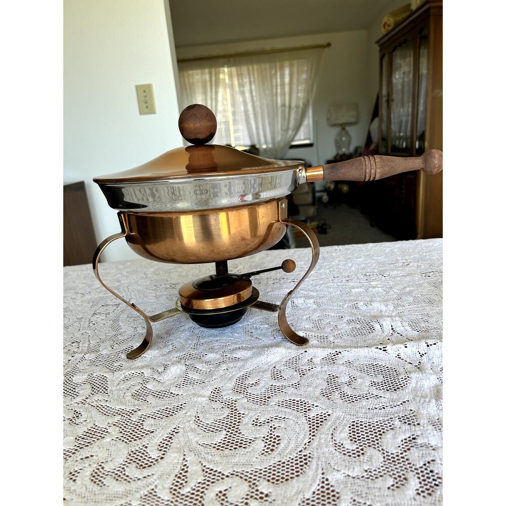 Vintage Copper Chaffing Dish Set